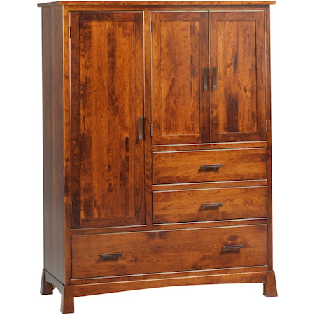Transitional Solid Wood Door Chest