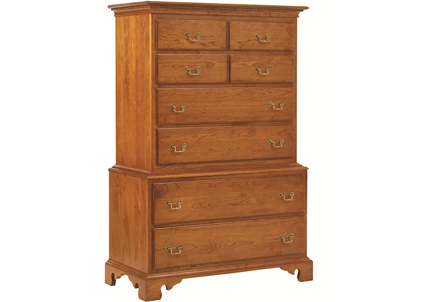 Elegant River Bend Chest on Chest by Millcraft at Saugerties Furniture Mart