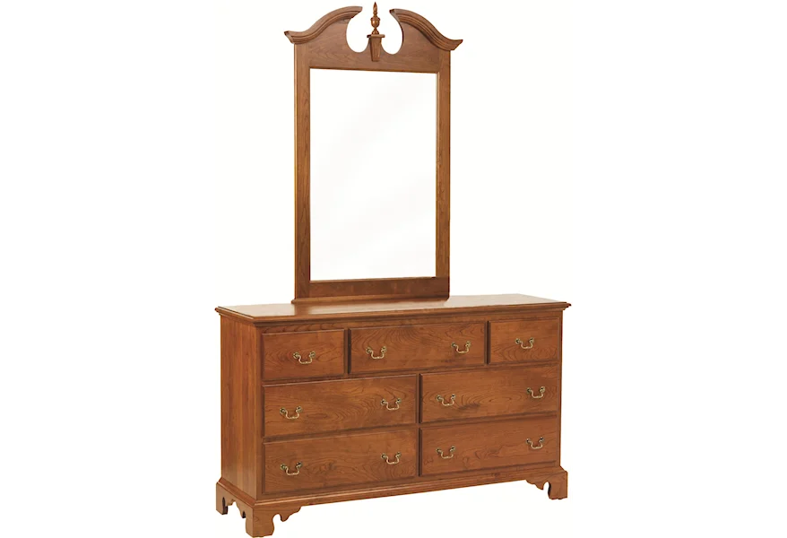 Elegant River Bend Dresser with Mirror by Millcraft at Saugerties Furniture Mart