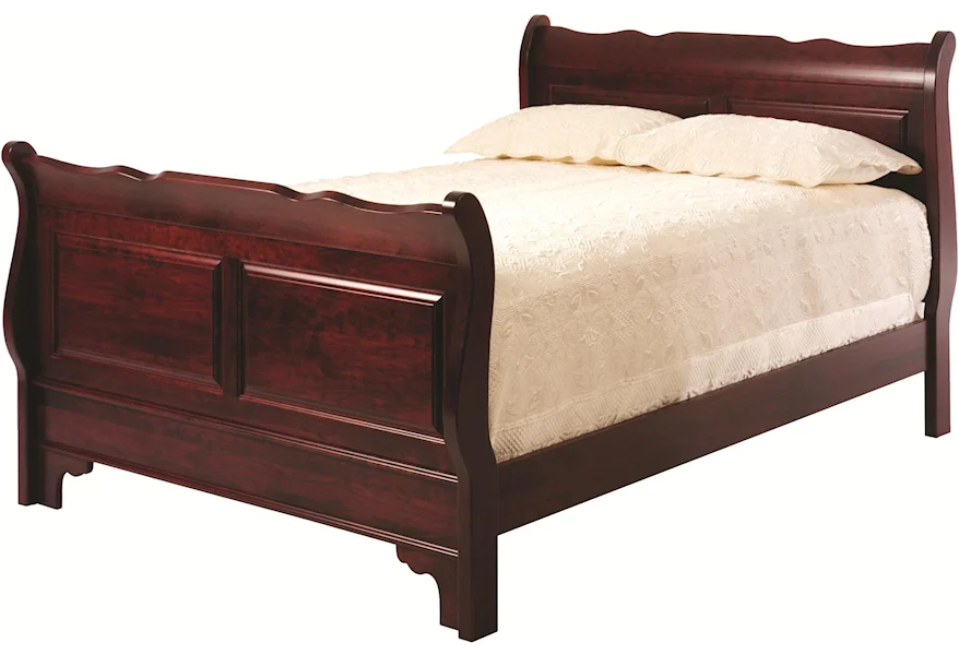Elegant River Bend Queen Sleigh Bed by Millcraft at Saugerties Furniture Mart