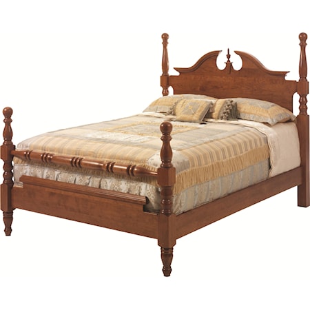 King Cannon Ball Bed with Decoratively Arched Headboard