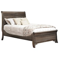 Traditional King Sleigh Bed with Short Footboard