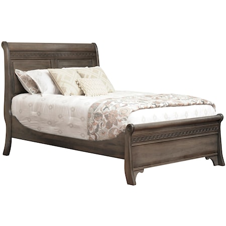 Queen Sleigh Bed with Short Footboard