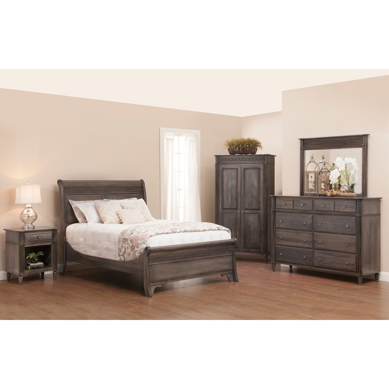 Millcraft Eminence King Sleigh Bed with Short Footboard