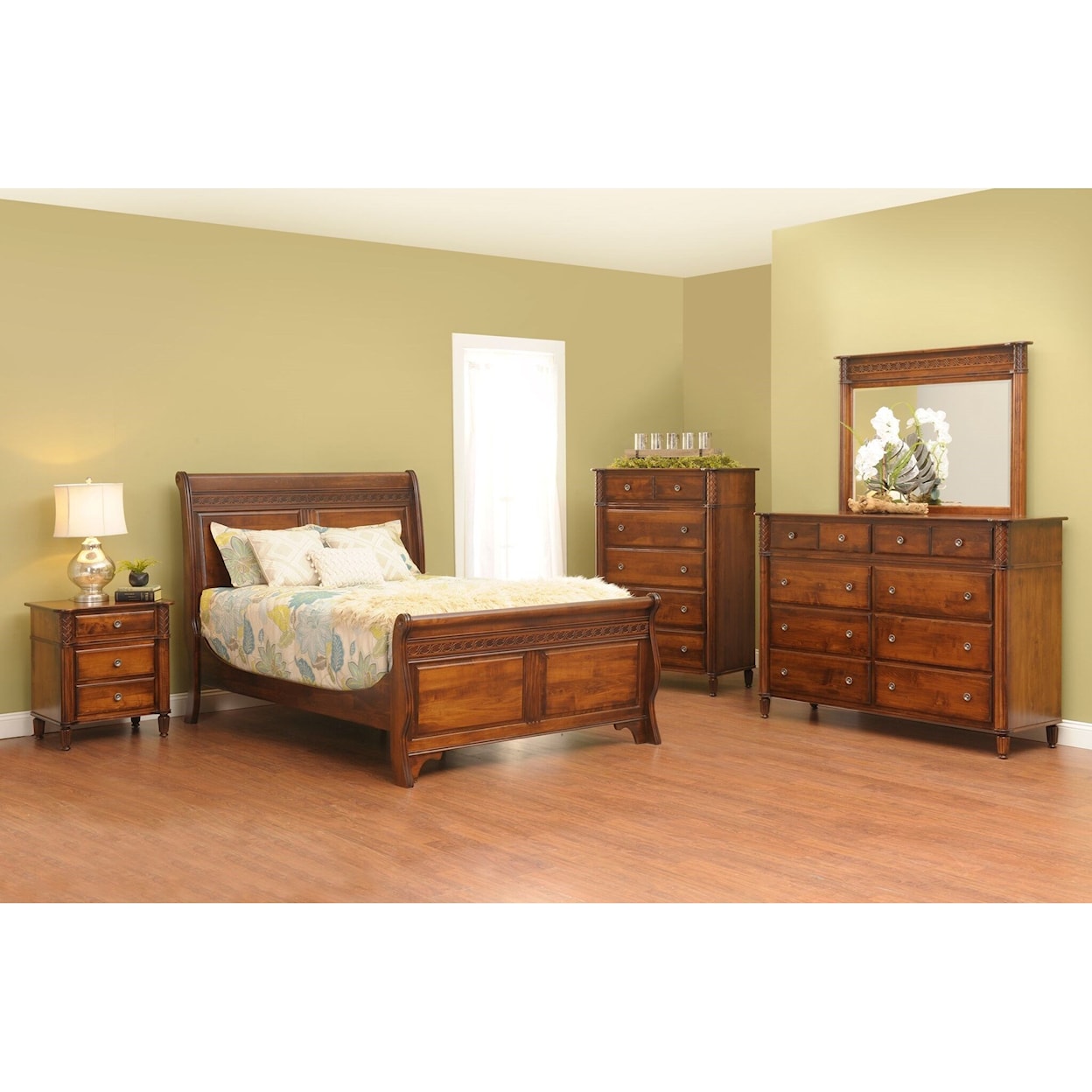 Millcraft Eminence Queen Sleigh Bed with Tall Footboard