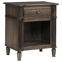 Traditional Solid Wood 1 Drawer Nightstand