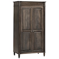 Traditional Solid Wood Wardrobe with Hanging Rod