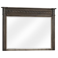 Traditional Solid Wood Dresser Mirror with Carved Top