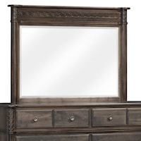 Traditional Solid Wood Dresser Mirror with Carved Top