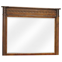 Traditional Solid Wood Dresser Mirror with Carved Top