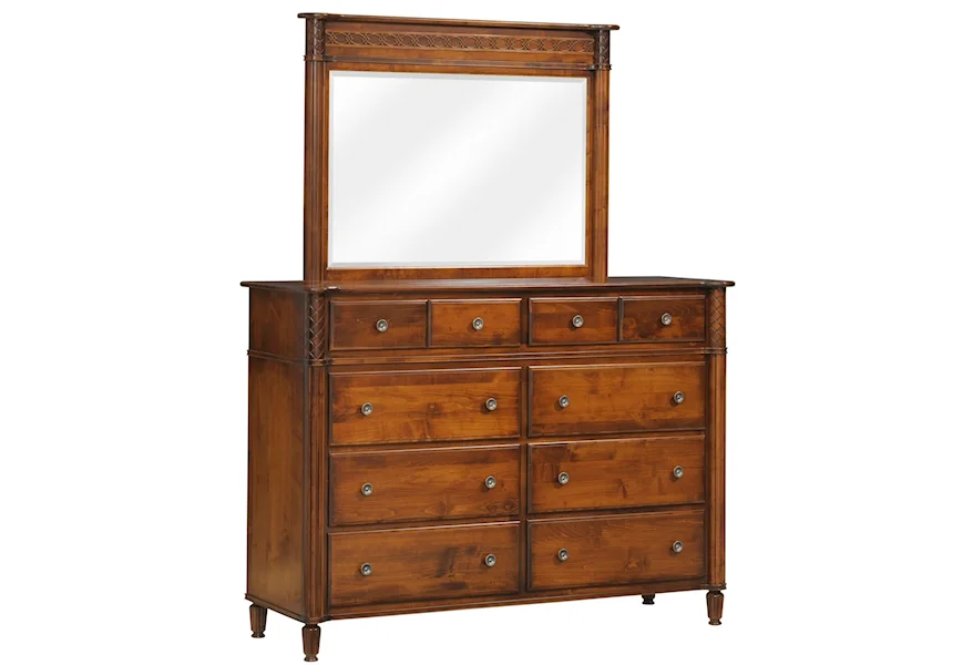 Eminence High Dresser and Mirror by Millcraft at Saugerties Furniture Mart
