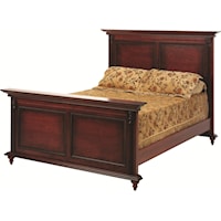 Queen Panel Bed with Fluted Pilasters