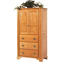 Armoire with 3 Drawers, 2 Doors and 2 Adjustable Shelves