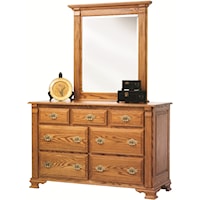 7 Drawer Dresser with Beveled Edge Mirror