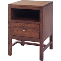 1-Drawer Nightstand with 1 Open Compartment