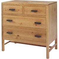 4-Drawer Small Chest with Dark Pull-Bar Handles