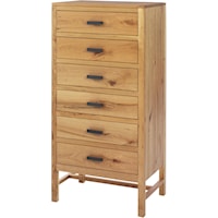 6-Drawer Lingerie Chest with Accenting Dark Pull-Bar Handles
