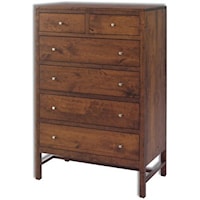 6-Drawer Chest with Silver Knob Pull Hardware