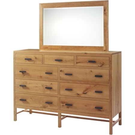 Dresser and Mirror Set