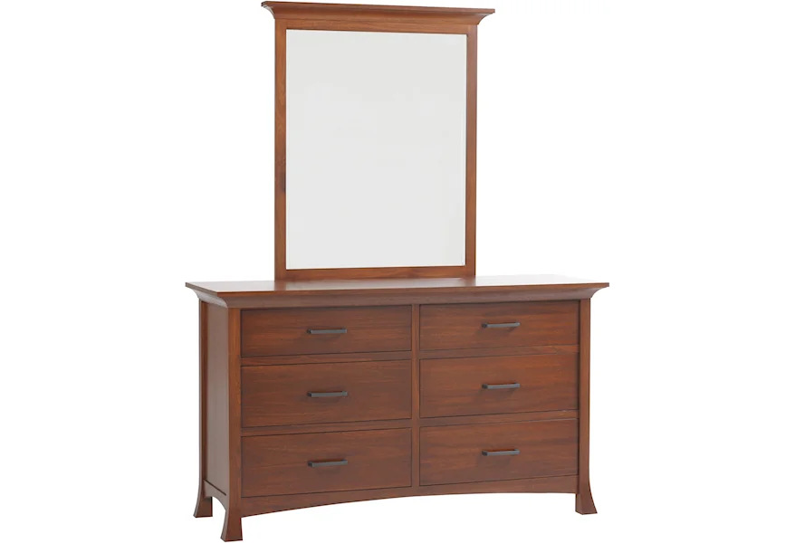Oasis Low Dresser and Mirror by Millcraft at Saugerties Furniture Mart