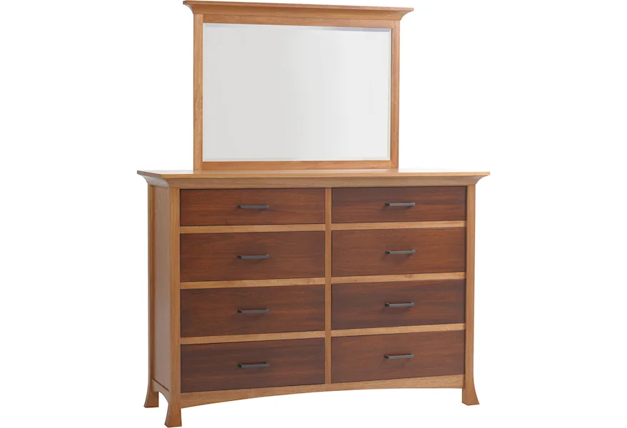 Oasis High Dresser and Mirror by Millcraft at Saugerties Furniture Mart