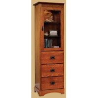 Old English Mission 3 Drawer Bookcase