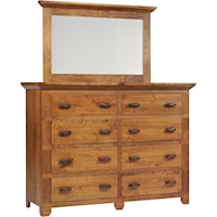 8 Drawer High Dresser and Mirror Set