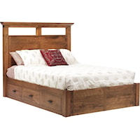 Full Platform Bed with 6 Underbed Storage Drawers