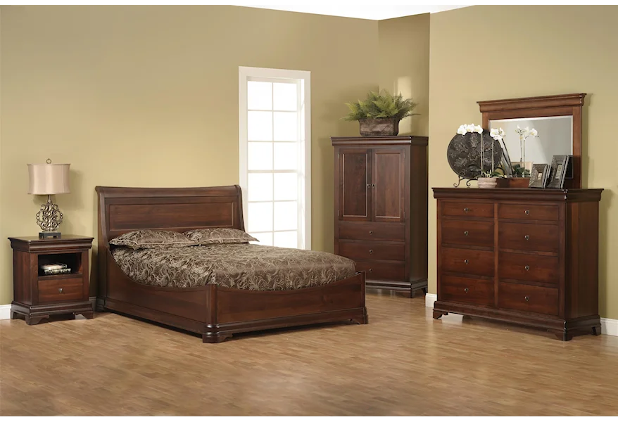Versallies Full Euro Bedroom Group by Millcraft at Saugerties Furniture Mart