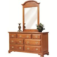 Dresser with 7 Drawers and Beveld Mirror Set