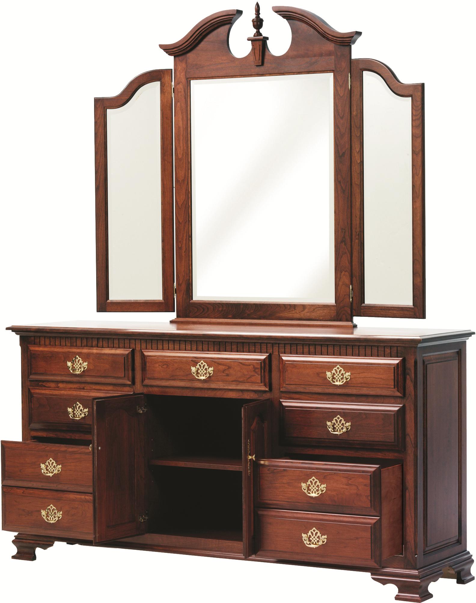 Tri Mirror and Dresser Set