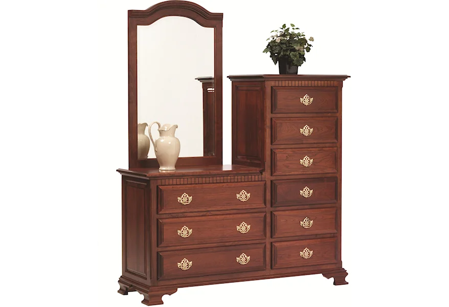Victorias Tradition Chesser and Mirror Set by Millcraft at Saugerties Furniture Mart