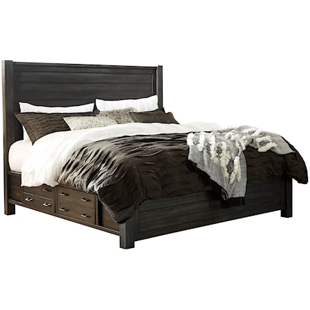 King Panel Bed with Storage