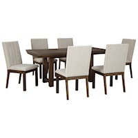 Casual 7-Piece Dining Set with Leaves