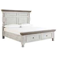 3 Piece Queen Poster Bed with 2 Storage Drawers