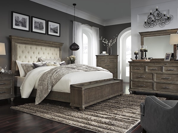 Queen Upholstered Storage Bed Package