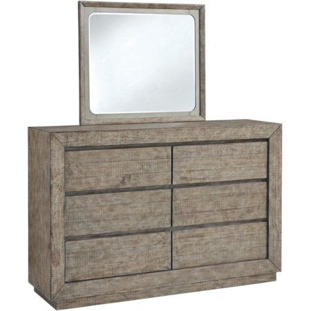 Dresser and Mirror Set
