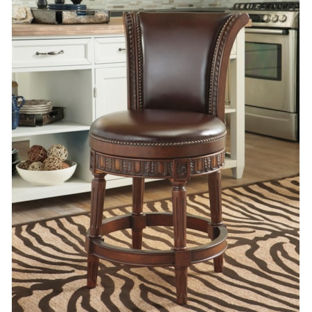 Upholstered Swivel Barstool