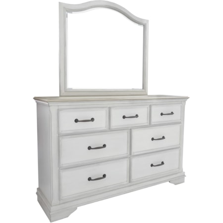 Dresser and Mirror Set