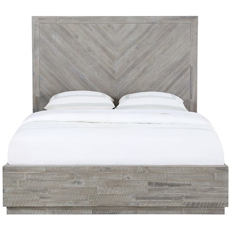 Rustic King Storage Bed with Footboard Drawer