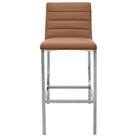 Metal Back Bar Stool in Cognac