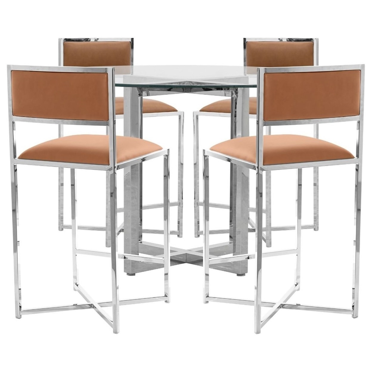 Modus International Amalfi X-Base Counter Stool in Cognac