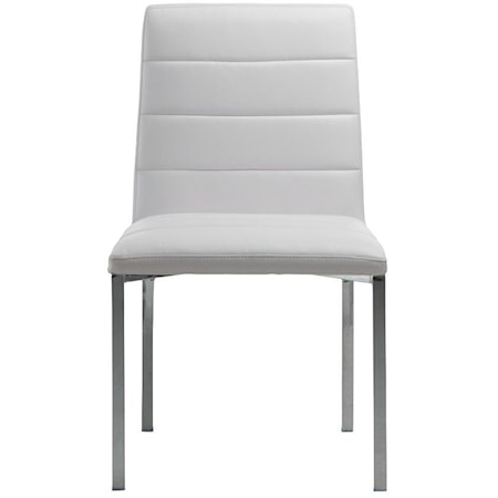 Metal Back Chair in White
