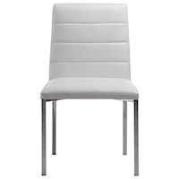 Metal Back Chair in White