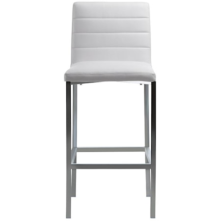 Metal Back Bar Stool in White