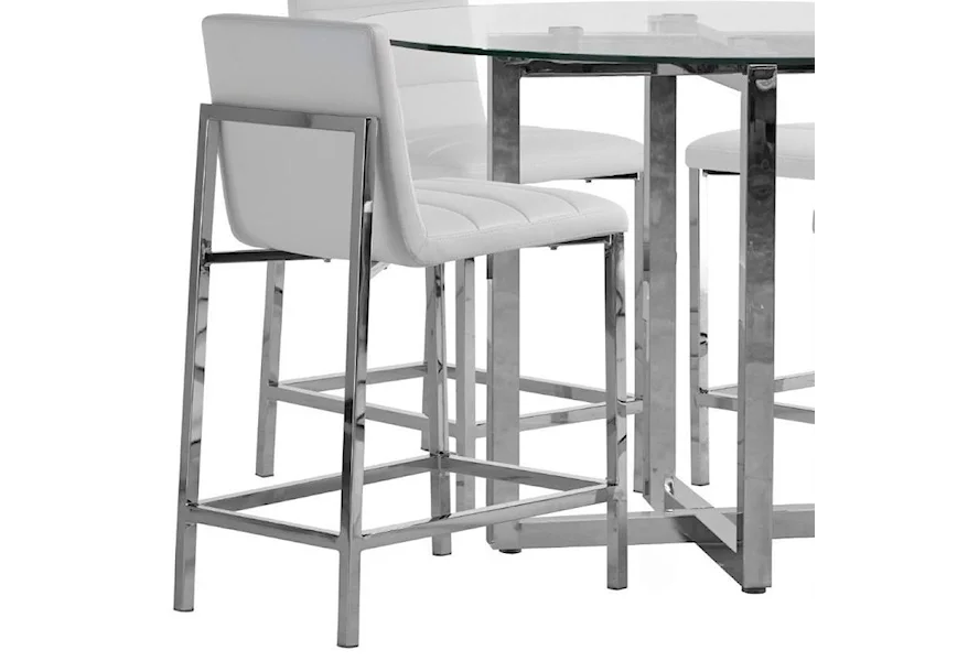 Amalfi Metal Back Counter Stool in White by Modus International at A1 Furniture & Mattress