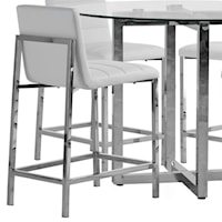 Metal Back Counter Stool in White