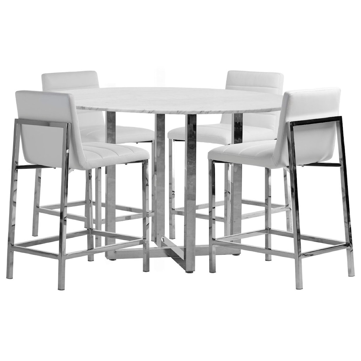 Modus International Amalfi Metal Back Counter Stool in White