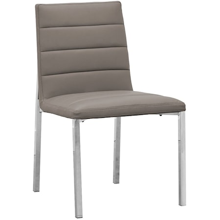 Metal Back Chair in Taupe