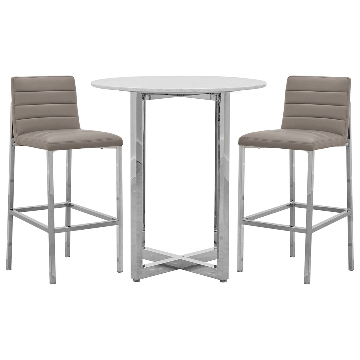 Modus International Amalfi Metal Back Bar Stool in Taupe